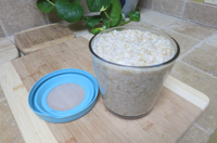 Save the oatmeal in a glass container